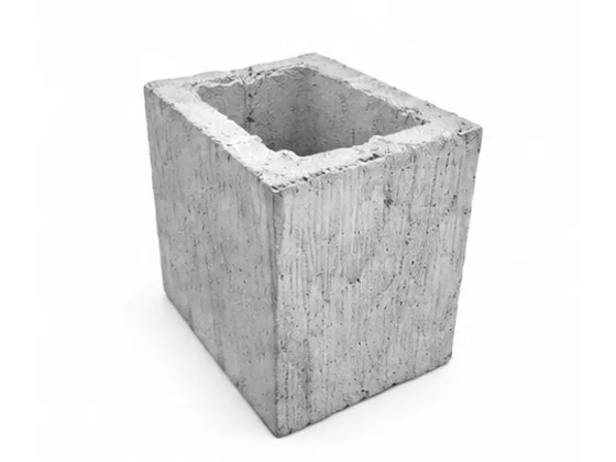 Meio bloco de concreto com uma cavidade